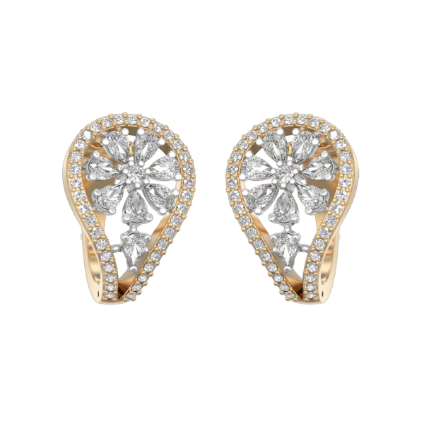 Blooming Curves Diamond Earrings made from VVS EF diamond quality with 1.23 carat diamonds