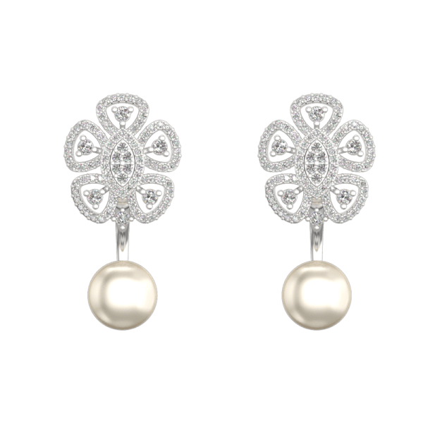 View of the Blossoms Of Bliss Diamond Earrings in close up