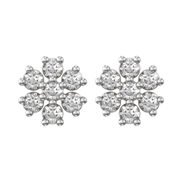 View of the Blume Solitaire Diamond Earrings in close up