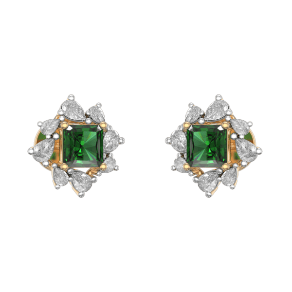 Charismatic Green Topaz Diamond Earrings made from VVS EF diamond quality with 0.8 carat diamonds