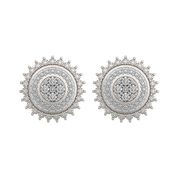 View of the Charm Of Carnation Diamond Earrings in close up