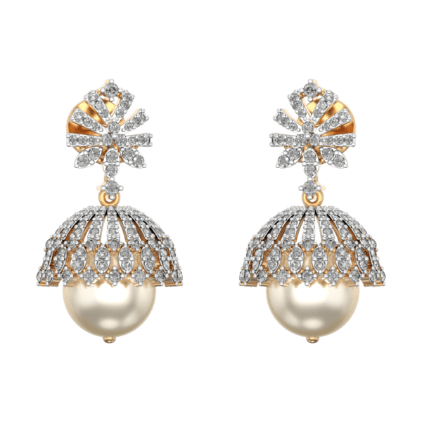 Charming Angel Diamond Jhumka Earrings made from VVS EF diamond quality with 1.43 carat diamonds