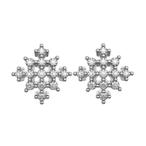View of the Cherubic Charm Diamond Earrings in close up