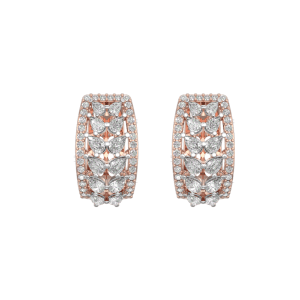 View of the Clasping Charisma Diamond Earrings in close up