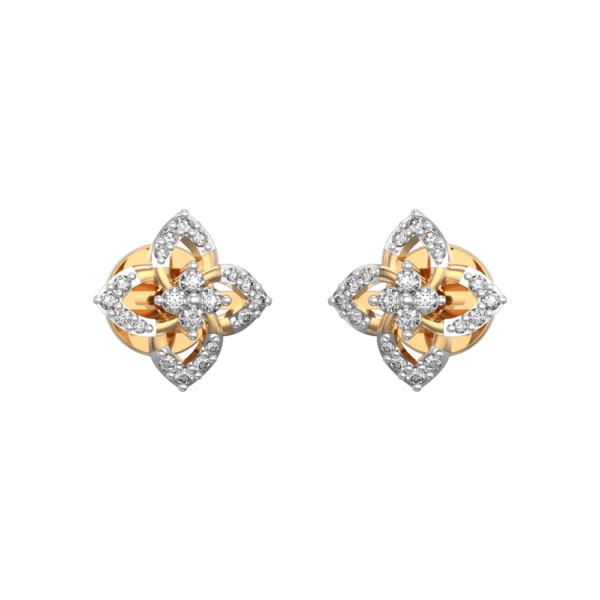 Classic Clarkia Diamond Earrings made from VVS EF diamond quality with 0.248 carat diamonds