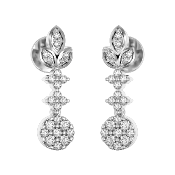 VVS EF Grade Cluster Buds Diamond Earrings with 0.55 carat diamonds