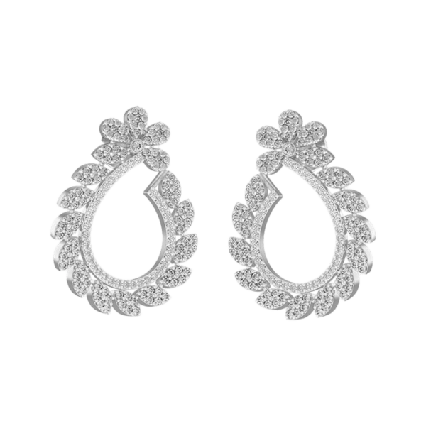 Curling Coruscations Diamond Earrings made from VVS EF diamond quality with 1.37 carat diamonds