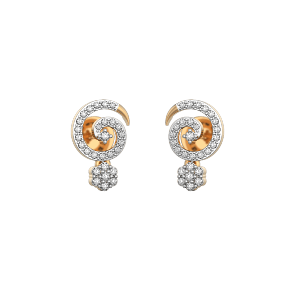 Cute Coil Diamond Earrings made from VVS EF diamond quality with 0.48 carat diamonds