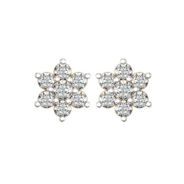 View of the Dainty Dreams Diamond Earrings in close up