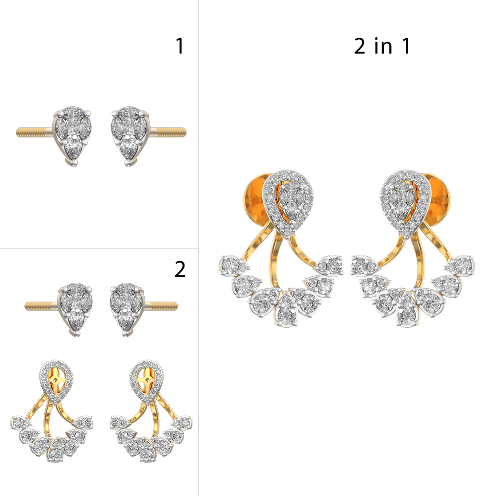 The Celine 2 in 1 Diamond Earring – Diamonds Doing Good