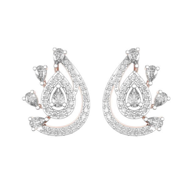 View of the Desirous Belle Diamond Earrings in close up