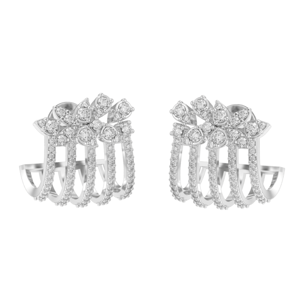 Dreamboat Florals Diamond Ear Cuff made from VVS EF diamond quality with 1.05 carat diamonds