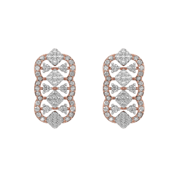 View of the Enchanting Scintillations Diamond Earrings in close up