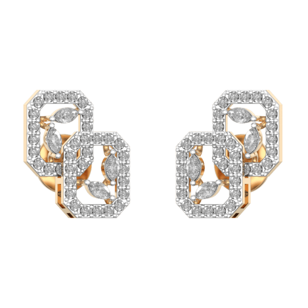 Endearing Octagonal Daily Dazzle Earrings In Yellow Gold For Women made from VVS EF diamond quality with 0.8 carat diamonds