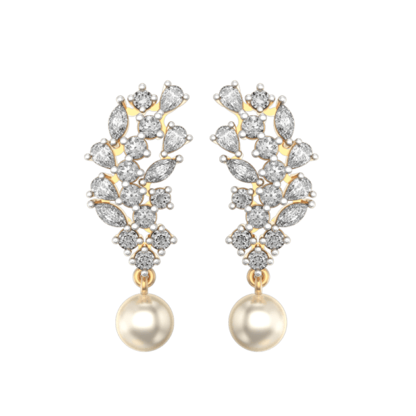 View of the Enticing Expressions Diamond Earrings in close up