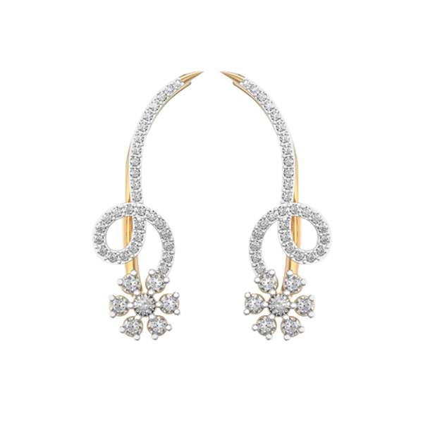 View of the Entwined Euterpe Diamond Ear Cuff in close up