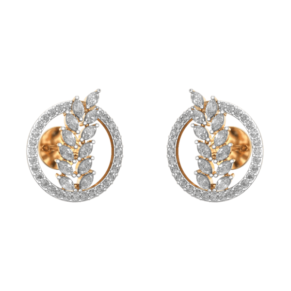 Exotic Leafy Diamond Earrings made from VVS EF diamond quality with 1.15 carat diamonds