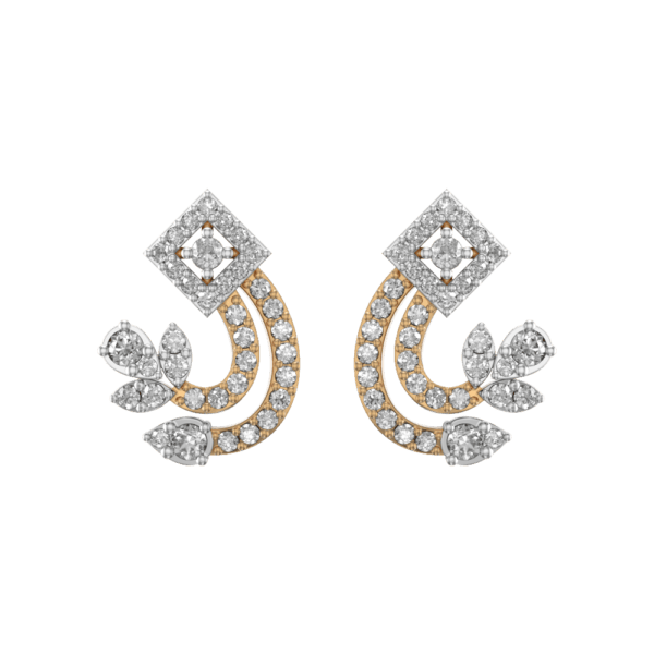 View of the Exquisite Desire Diamond Earrings in close up