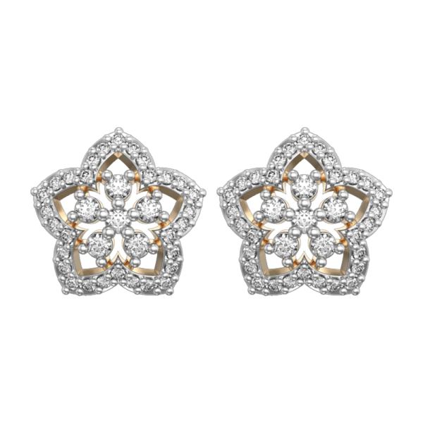 View of the Fabulous Flora Diamond Earrings in close up