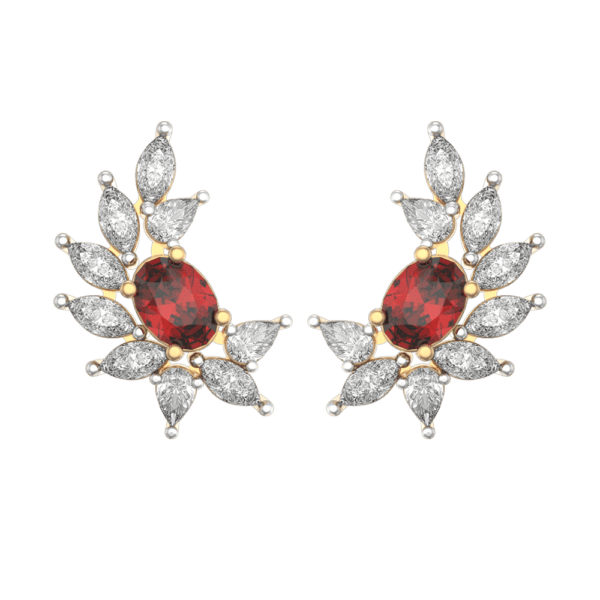 View of the Fiery Glitz Diamond Earrings in close up