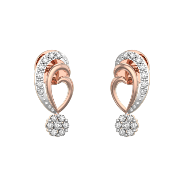 Floral Curls Diamond Earrings made from VVS EF diamond quality with 0.266 carat diamonds