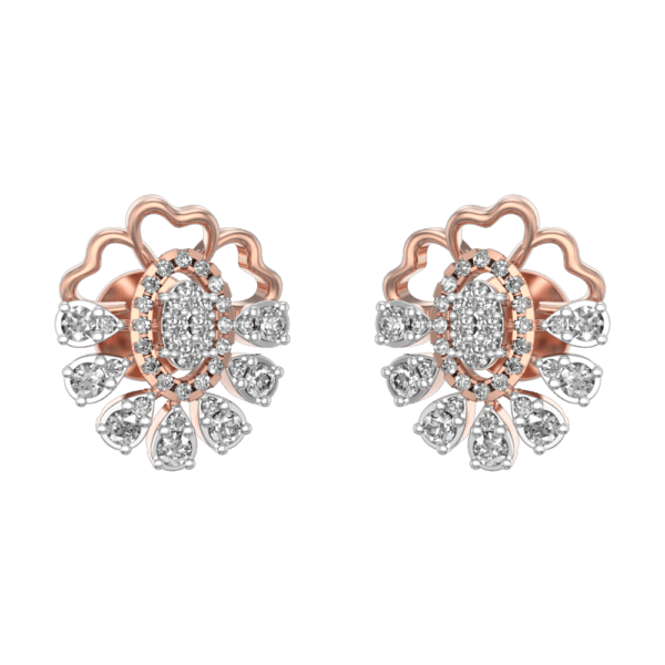Floral Extravaganza Diamond Earrings made from VVS EF diamond quality with 0.74 carat diamonds