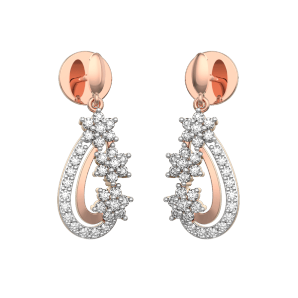 Floral Pouch Diamond Earrings made from VVS EF diamond quality with 0.53 carat diamonds