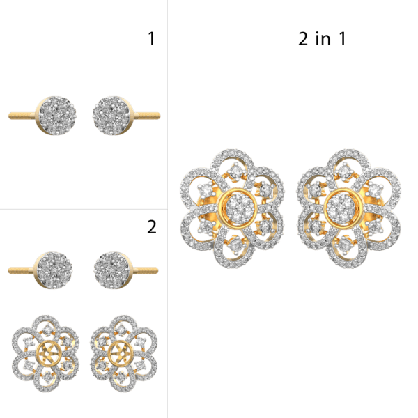 Floret Of Venus Diamond Earrings made from VVS EF diamond quality with 0.85 carat diamonds