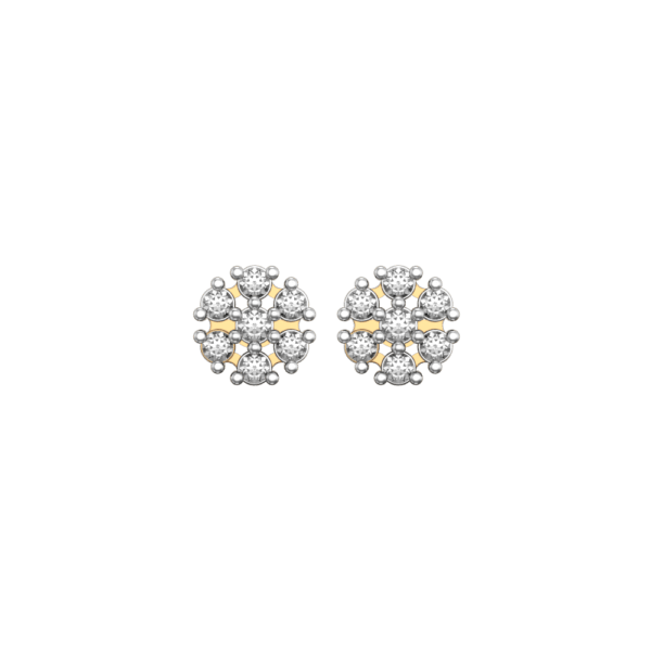 View of the Flower of the Flock Diamond Earrings in close up