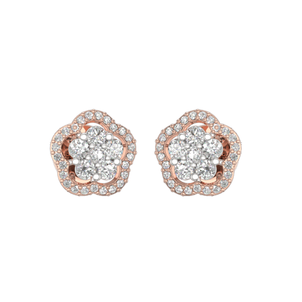 Floweret Fondle Diamond Stud Earrings made from VVS EF diamond quality with 0.68 carat diamonds