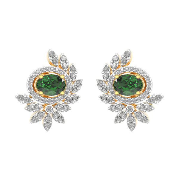 Fondling Frond Diamond Earrings made from VVS EF diamond quality with 0.7 carat diamonds
