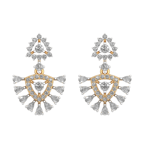 View of the Fresh-Drop Diamond Earrings in close up