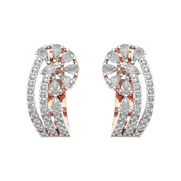 View of the Gleamy Dailywear Diamond Earrings in close up