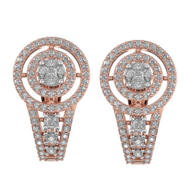 View of the Glimmer Galore Diamond Earrings in close up