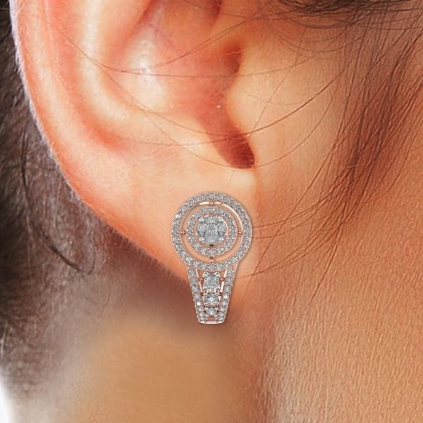Human wearing the Glimmer Galore Diamond Earrings