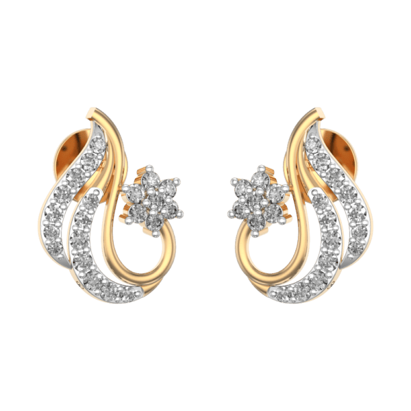 Glistening Waves Diamond Earrings made from VVS EF diamond quality with 0.61 carat diamonds