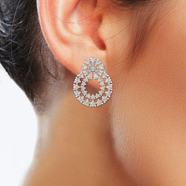 Human wearing the Gorgeous Glimmers Diamond Earrings