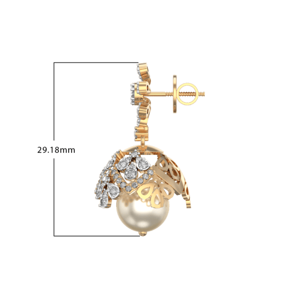 An additional view of the Hidden Treasure Diamond Jhumka Earrings