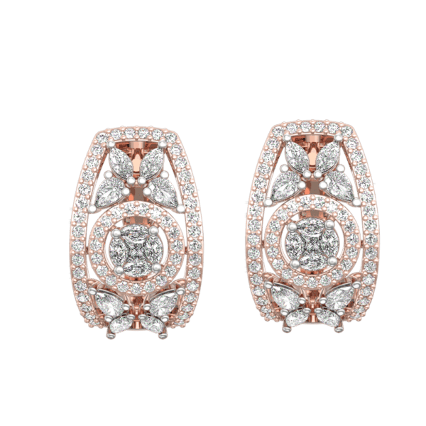 View of the Impressive Radiance Diamond Earrings in close up
