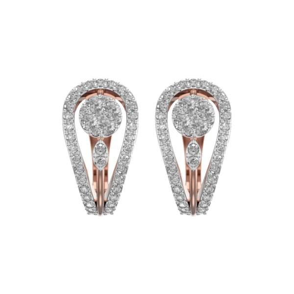 View of the Knotted Dreams Diamond Earrings in close up