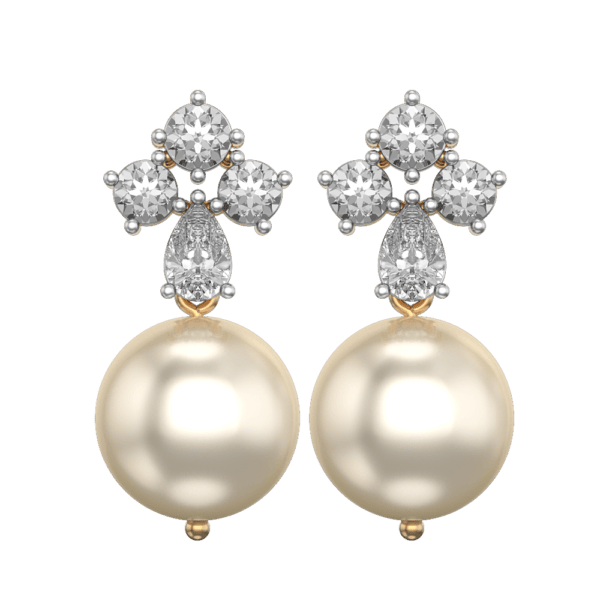 View of the Luciana Globe Diamond Earrings in close up