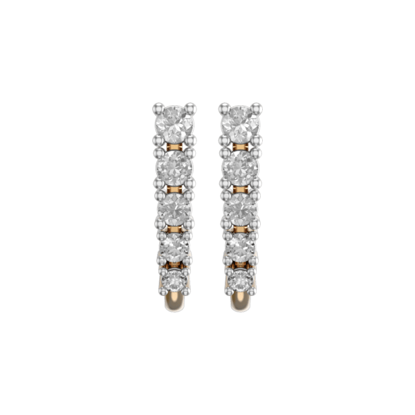 View of the Lustrous Stream Diamond Earrings in close up