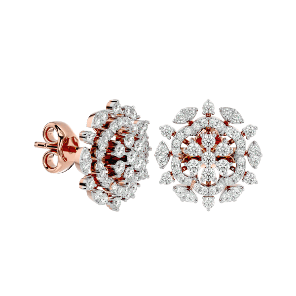 Luxurious Empress Diamond Stud Earrings In Yellow Gold For Women made from VVS EF diamond quality with 0.94 carat diamonds