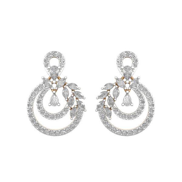 View of the Majestic Diamond Earrings in close up