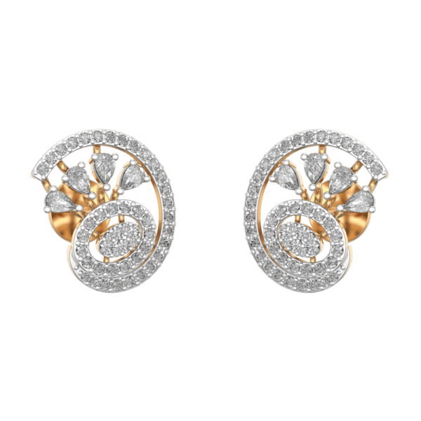 Mesmerizing Spiral Shaped Diamond Earrings made from VVS EF diamond quality with 1.14 carat diamonds