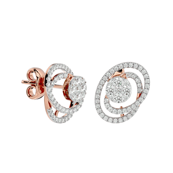 Orbiting Opulence Diamond Earrings made from VVS EF diamond quality with 0.88 carat diamonds