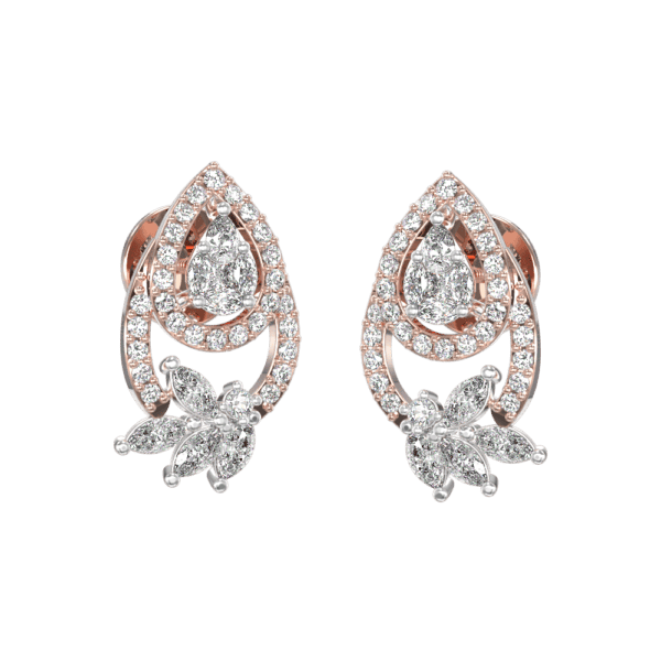Ornate Ooze Diamond Earrings made from VVS EF diamond quality with 0.94 carat diamonds