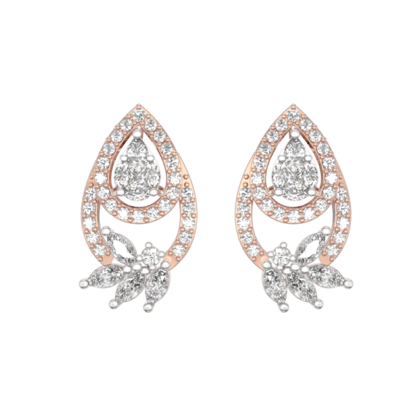 View of the Ornate Ooze Diamond Earrings in close up