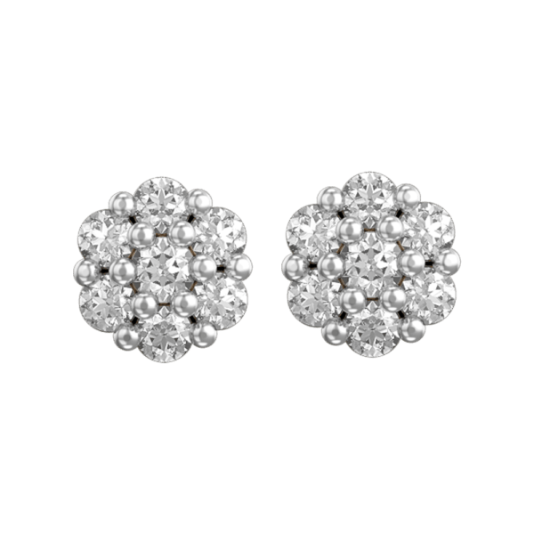 View of the Ostentatious Dazzle Diamond Earrings in close up