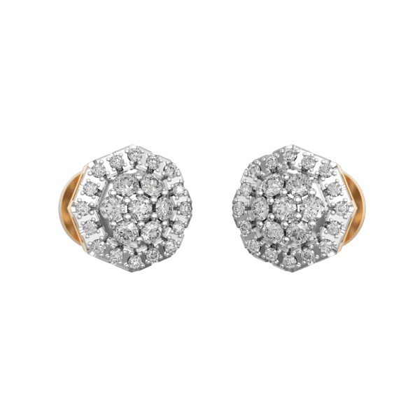 VVS EF Grade Overawing Octagon Diamond Earrings with 0.598 carat diamonds